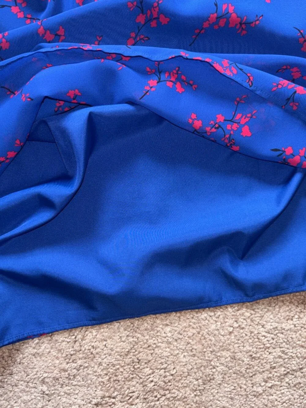 NWOT Ann Taylor Factory Royal Blue Red Floral Sleeveless Top XL - Picture 2 of 6